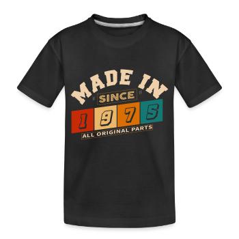Baujahr 1975 Geburtstag 49 Jahre - Kinder Premium Bio T-Shirt - Schwarz - Vorne