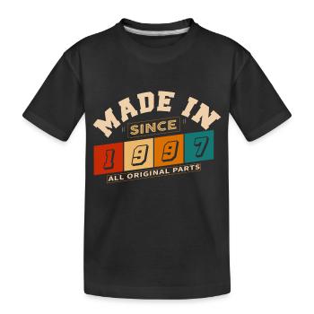 Baujahr 1997 Geburtstag 27 Jahre - Kinder Premium Bio T-Shirt - Schwarz - Vorne