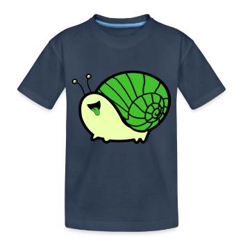 schnecke comic - Kinder Premium Bio T-Shirt - Navy - Vorne