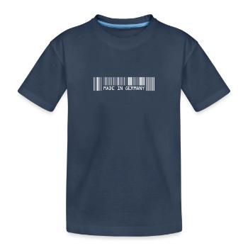 Fabriqué en Allemagne - Deutschland - Code-barres - Strichco - T-shirt bio Premium Enfant - bleu marine - Devant