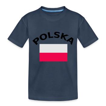 Poland, Polska, flag, flag - Kids' Premium Organic T-Shirt - navy - Front
