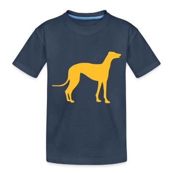 Windhund - Kinder Premium Bio T-Shirt - Navy - Vorne