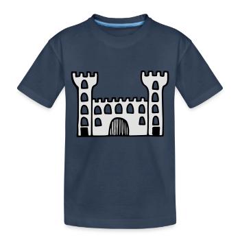 castle - Kids' Premium Organic T-Shirt - navy - Front