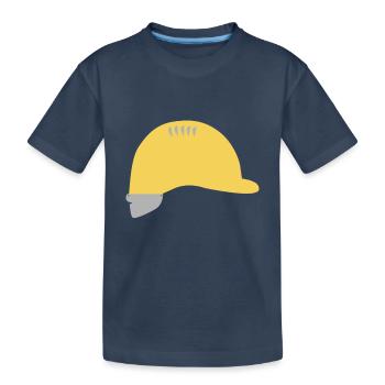 Bauarbeiterhelm - Kinder Premium Bio T-Shirt - Navy - Vorne