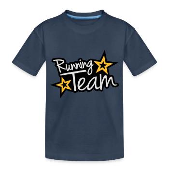 Running Team - Kids' Premium Organic T-Shirt - navy - Front