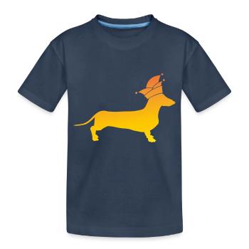 Dackel Alaaf - Kinder Premium Bio T-Shirt - Navy - Vorne