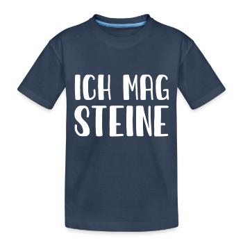 Ich mag Steine - Stein - Geologie - Geologe - Kinder Premium Bio T-Shirt - Navy - Vorne
