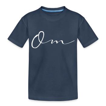 T-Shirt spirituell "om" - Kinder Premium Bio T-Shirt - Navy - Vorne