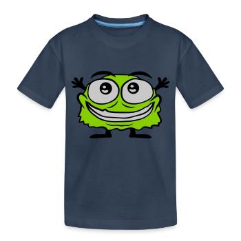 Petit monstre poilu mignon - T-shirt bio Premium Enfant - bleu marine - Devant