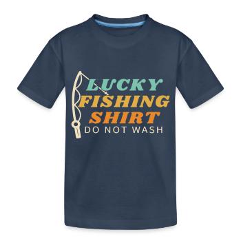 Chemise de pêche chanceuse ne pas laver - T-shirt bio Premium Enfant - bleu marine - Devant