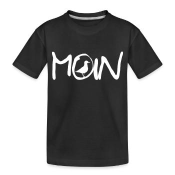 Moin mit Möwe - Kinder Premium Bio T-Shirt - Schwarz - Vorne