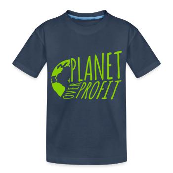 planet over profit Zitat - Kinder Premium Bio T-Shirt - Navy - Vorne