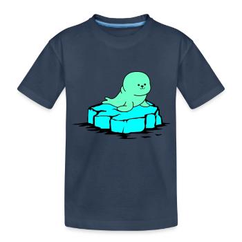 Phoque banquise - T-shirt bio Premium Enfant - bleu marine - Devant