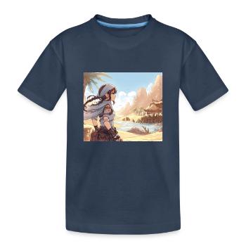 Manga Fille du désert - T-shirt bio Premium Enfant - bleu marine - Devant