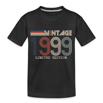 Jahrgang 1999 Jubiläumsgeschenk - Jahrgang 1999 - Kinder Premium Bio T-Shirt - Schwarz - Vorne