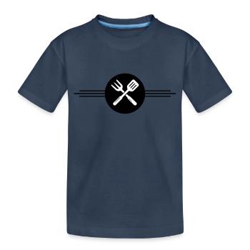 Grill Besteck Symbol - Kinder Premium Bio T-Shirt - Navy - Vorne