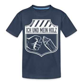 Ich und mein Holz - Kinder Premium Bio T-Shirt - Navy - Vorne