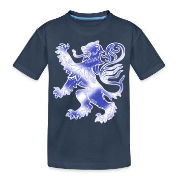 Scottish Lion Rampant and Saltire Flag - Kids' Premium Organic T-Shirt - navy - Front