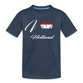 I Love Home Country Flag Roots Holland - Kids' Premium Organic T-Shirt - navy - Front