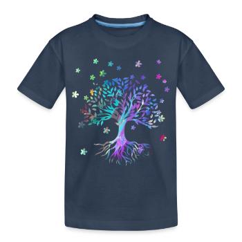 Tree of Life,Tree of Life,flowers,colorful,graffiti - Kids' Premium Organic T-Shirt - navy - Front