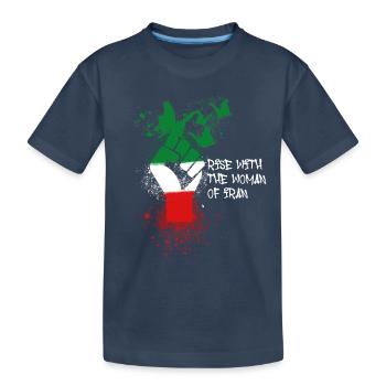 iran,flagge,Rise with the woman of iran,freedom - Kinder Premium Bio T-Shirt - Navy - Vorne