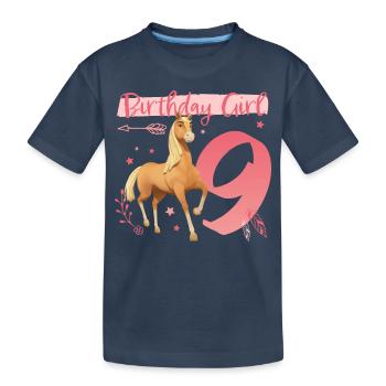Spirit Birthday Girl 9 Anniversaire Tenue Cadeau - T-shirt bio Premium Enfant - bleu marine - Devant
