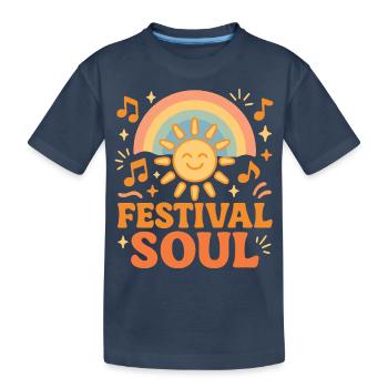 Festival soul – Soleil et arc-en-ciel musical - T-shirt bio Premium Enfant - bleu marine - Devant