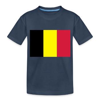 Drapeau Belge - Belgische vlag - T-shirt bio Premium Enfant - bleu marine - Devant