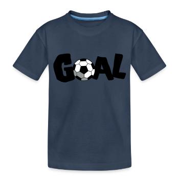 soccer ball goal! FOOTBALL! - Kids' Premium Organic T-Shirt - navy - Front