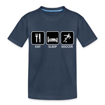 Fußball - Kinder Premium Bio T-Shirt - Navy - Vorne