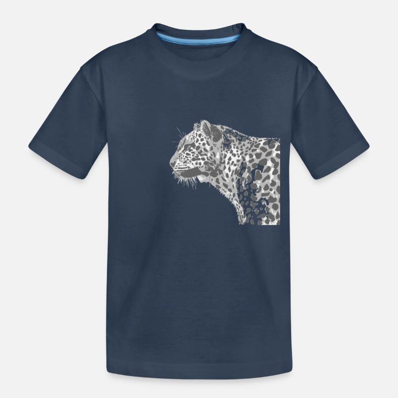leopard - Kinder Premium Bio T-Shirt - Navy