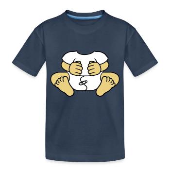 baby koerper lustig kind windel klein ohne kopf sc - Kinder Premium Bio T-Shirt - Navy - Vorne
