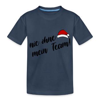 mein Weihnachts Team - Kinder Premium Bio T-Shirt - Navy - Vorne
