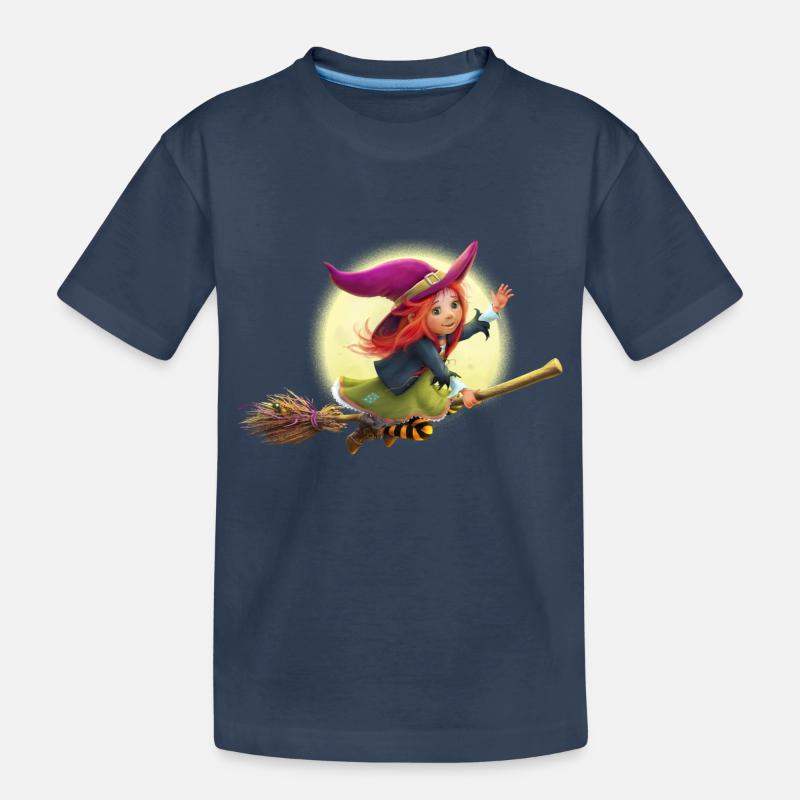 Die kleine Hexe Elfriede - Kinder Premium Bio T-Shirt - Navy