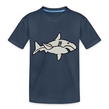 Fish Shark Predator Predator Water Graffiti Ocean - Kids' Premium Organic T-Shirt - navy - Front