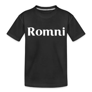 Romni - White Writing - Kids' Premium Organic T-Shirt - black - Front