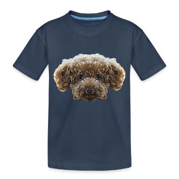 Visage de caniche jouet - T-shirt bio Premium Enfant - bleu marine - Devant