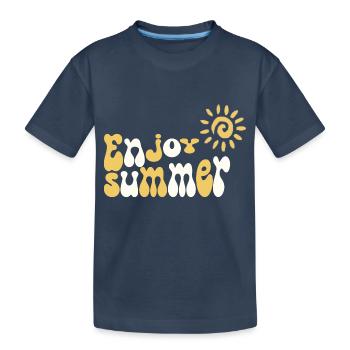 Enjoy Summer - Kids' Premium Organic T-Shirt - navy - Front