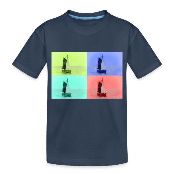 Voilier pop art - T-shirt bio Premium Enfant - bleu marine - Devant