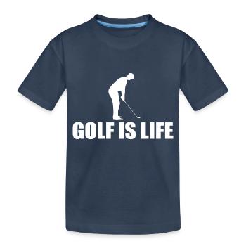 Golf ist Leben - Kinder Premium Bio T-Shirt - Navy - Vorne