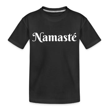 Namaste weiß - Kinder Premium Bio T-Shirt - Schwarz - Vorne