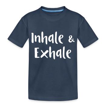 Drôles de dictons inspirent expirer - T-shirt bio Premium Enfant - bleu marine - Devant