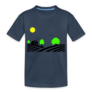 farm - Kids' Premium Organic T-Shirt - navy - Front