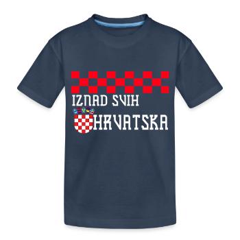 Kroatien hrvatska kroatien hrv hr zagreb geteilte Flagge - Kinder Premium Bio T-Shirt - Navy - Vorne