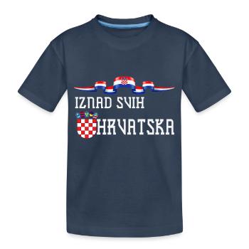 Kroatien hrvatska kroatien hrv hr zagreb geteilte Flagge - Kinder Premium Bio T-Shirt - Navy - Vorne