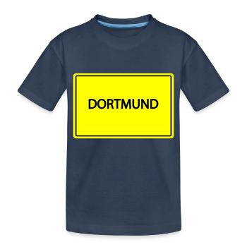 ortsschild dortmund - Kinder Premium Bio T-Shirt - Navy - Vorne