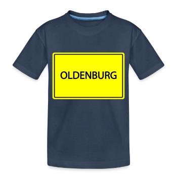 ortsschild oldenburg - Kinder Premium Bio T-Shirt - Navy - Vorne