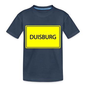 ortsschild duisburg - Kinder Premium Bio T-Shirt - Navy - Vorne