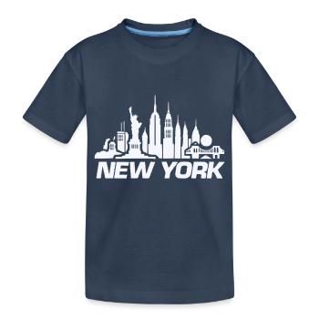 new york skyline ny - Kinder Premium Bio T-Shirt - Navy - Vorne