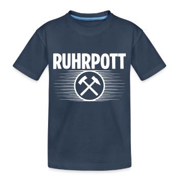 Ruhrpott Glueck auf - Kinder Premium Bio T-Shirt - Navy - Vorne